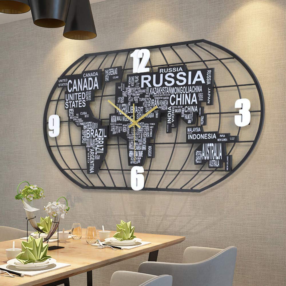 Horloge murale carte du monde silencieuse pour sublimer le bureau ou le séjour