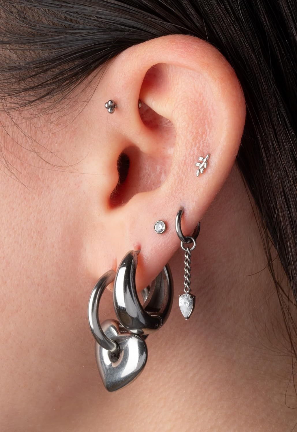 316L Stainless Steel Tapered Huggie Hoop Earrings, Sold as a Pair (Gold Tone) - Image 3