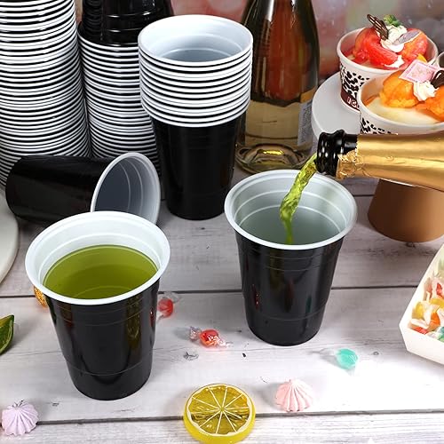 Miniatura 5 de Lounsweer Paquete de 100 vasos de plástico de 16 onzas desechables para agua potable de alta resistencia para bodas, Año Nuevo, baby shower,