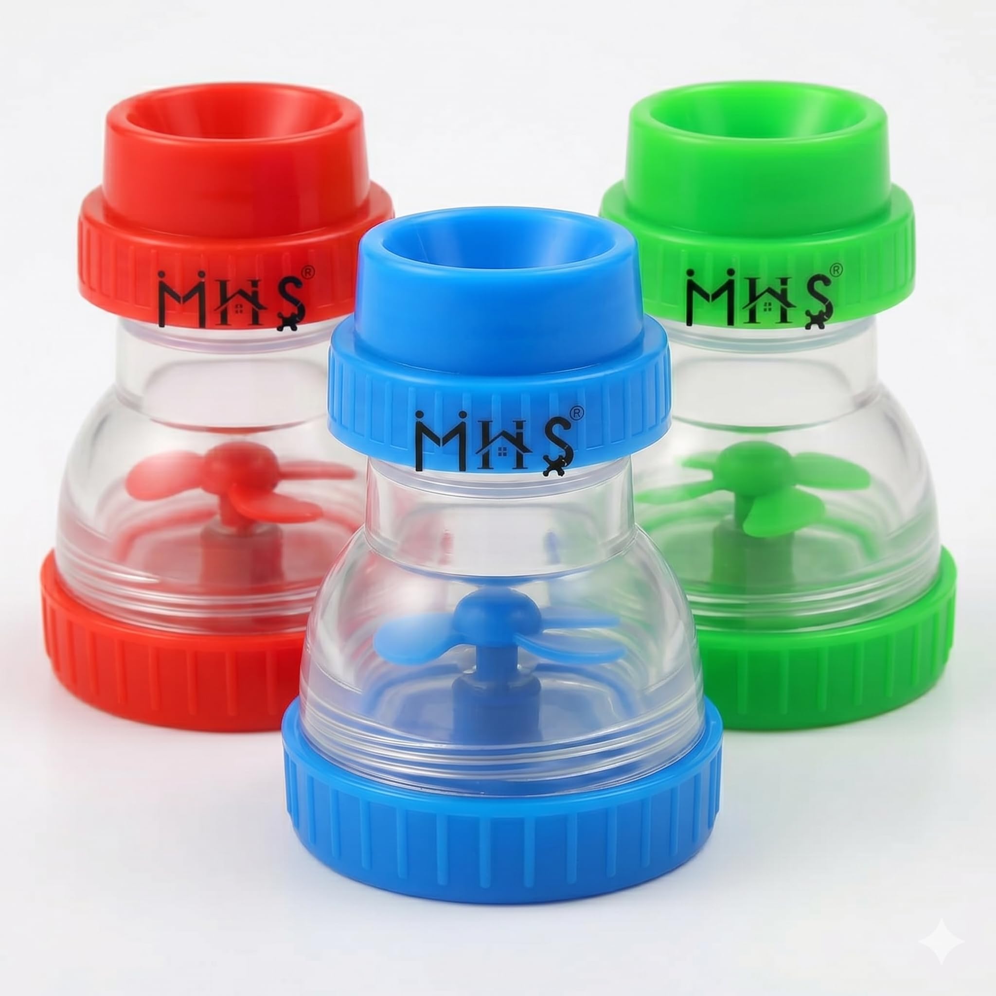MHS Multi-Color Tap Shower Sprinkler for Kitchen & Bathroom | Water-Saving Plastic Tap Shower Head for Washing & Cleaning | Made in India (Pack of 3.)