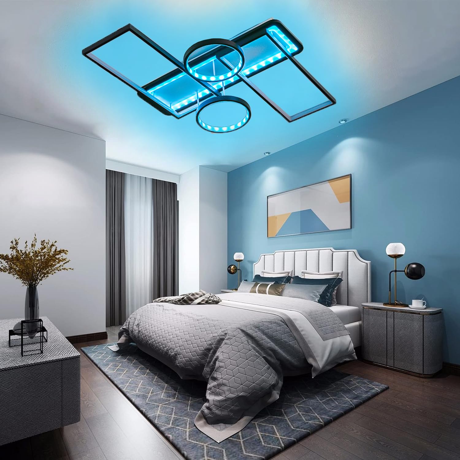 Deckenlampe Deckenleuchte Wohnzimmerlampe LED dimmbar Smart RGB Farbwechsel App