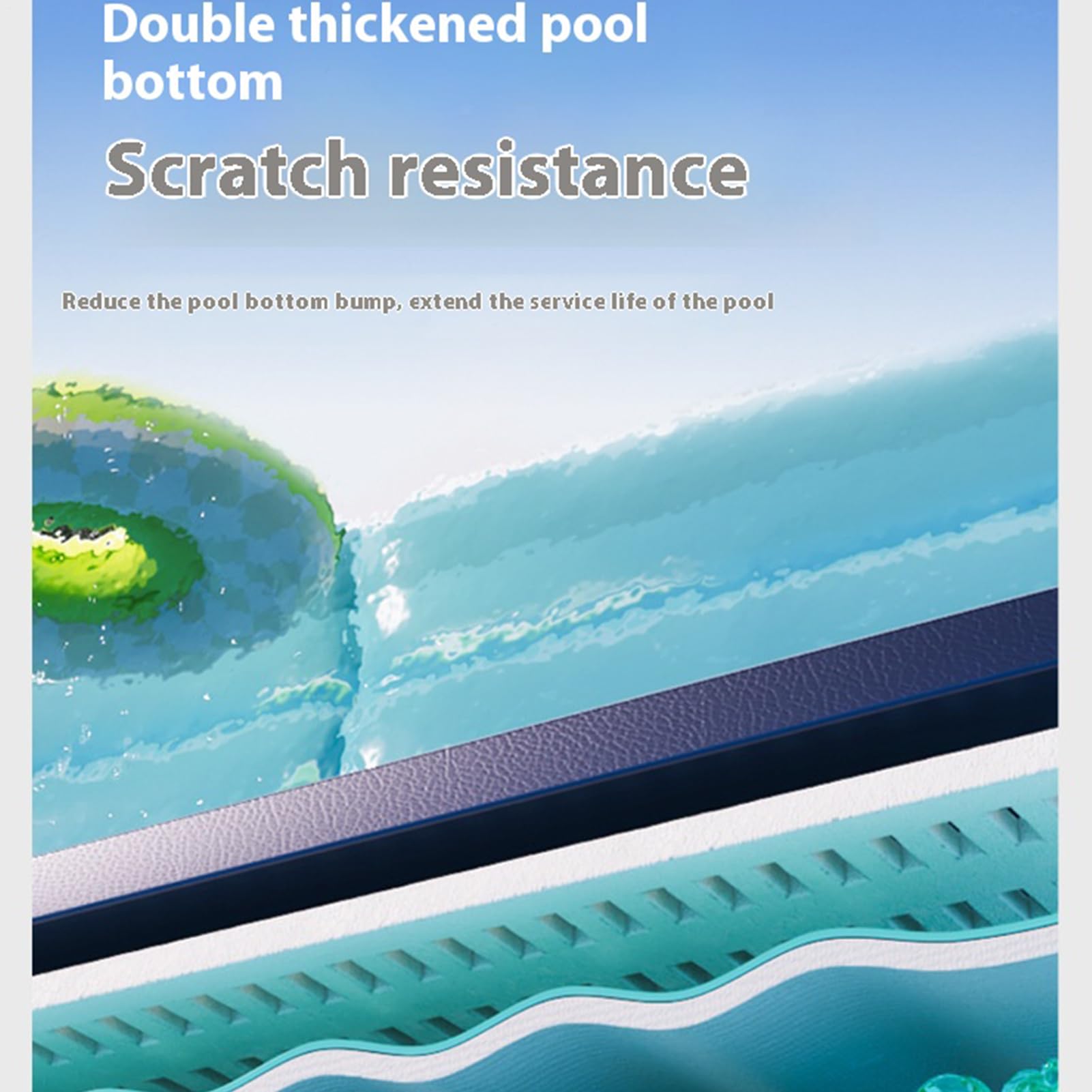 Piscine Pliante,Piscine Pliable pour Non Gonflable Peu encombrant