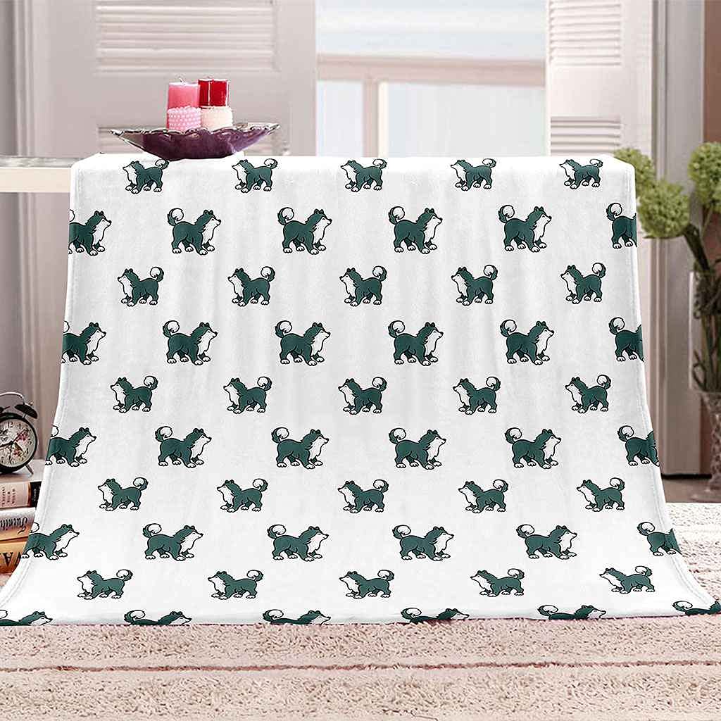 Couverture flanelle chiot plaid lit canapé déplacements 150x200cm