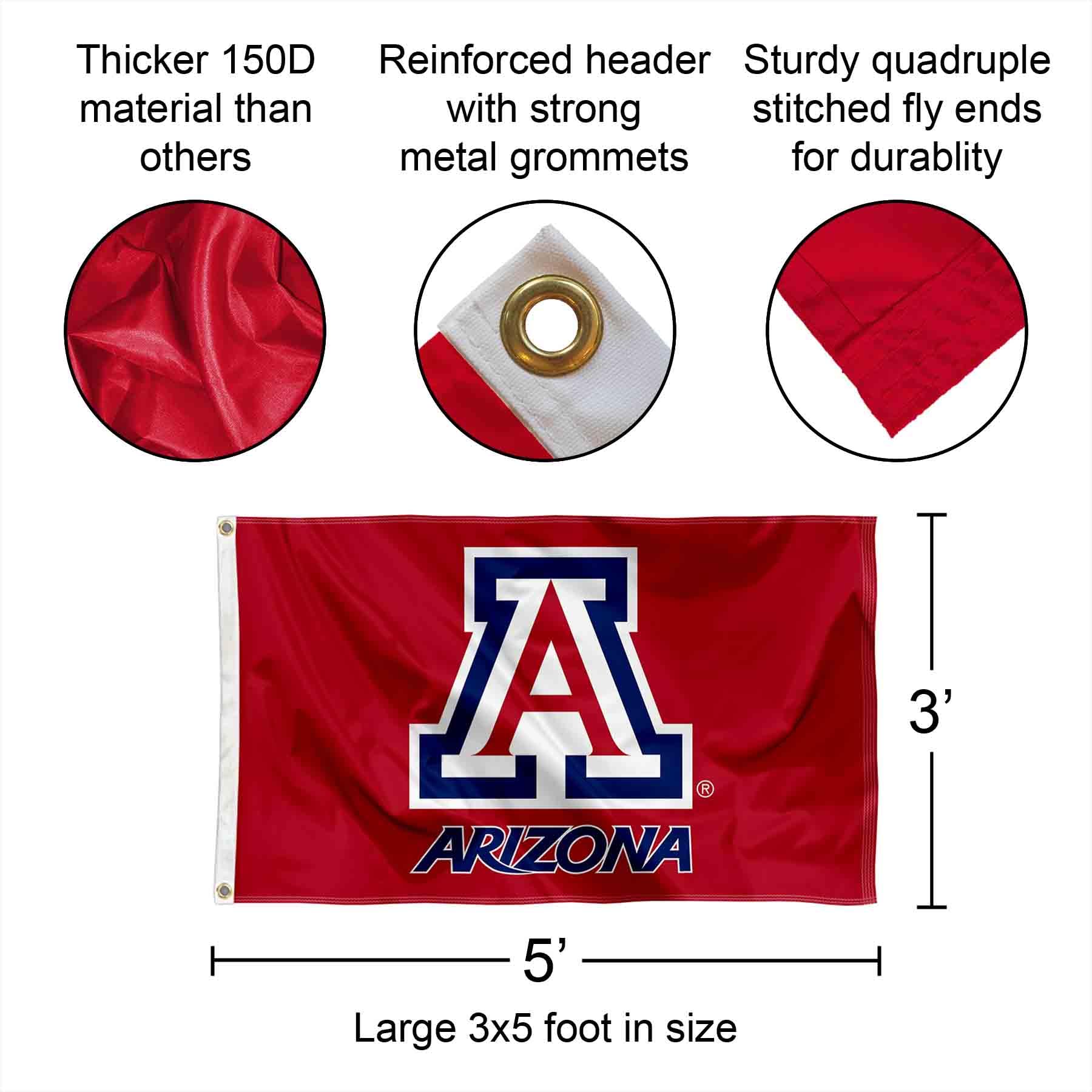 Wildcats Large Red 3x5 College Flag