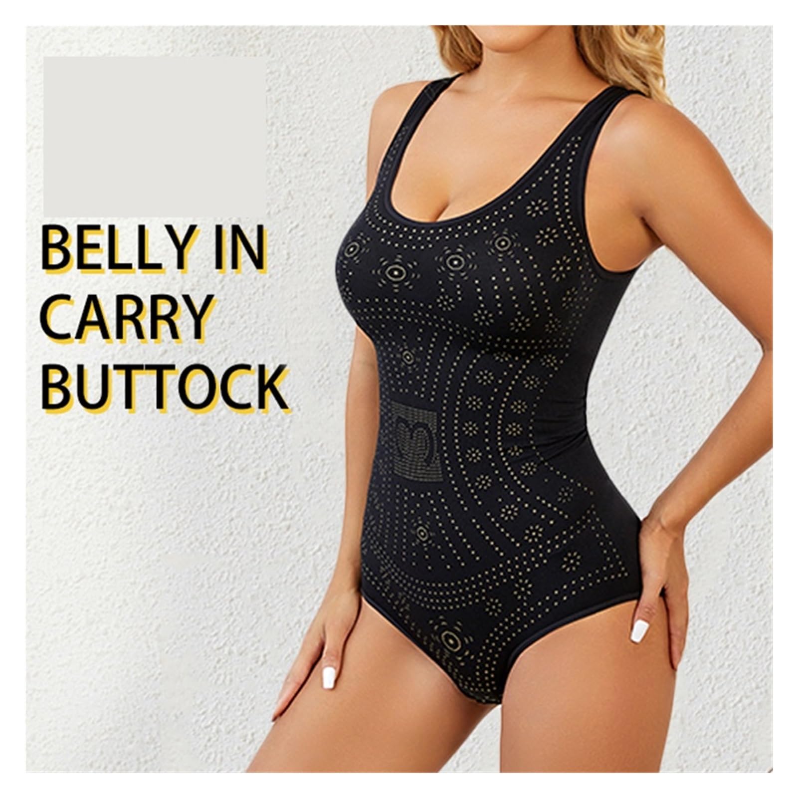 Body Contenitivo Modellante Body Modellante Senza Cuciture e Comodo, Stampato, Taglie Forti, Modellante, Snellente, for la Pancia