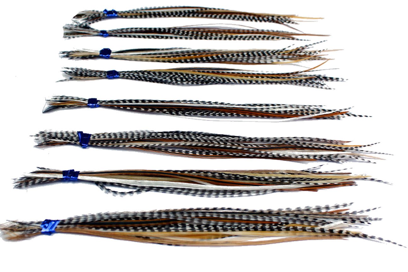 20 extensions de véritables plumes pour cheveux 18-23cm (Mixed Nats)