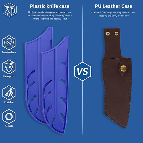 Vista 143 de XYJ Juego de 2 fundas de cuchillo de seguridad para cuchillos, protector de borde, funda universal para cuchillos, chef, cuchillo de cerámica