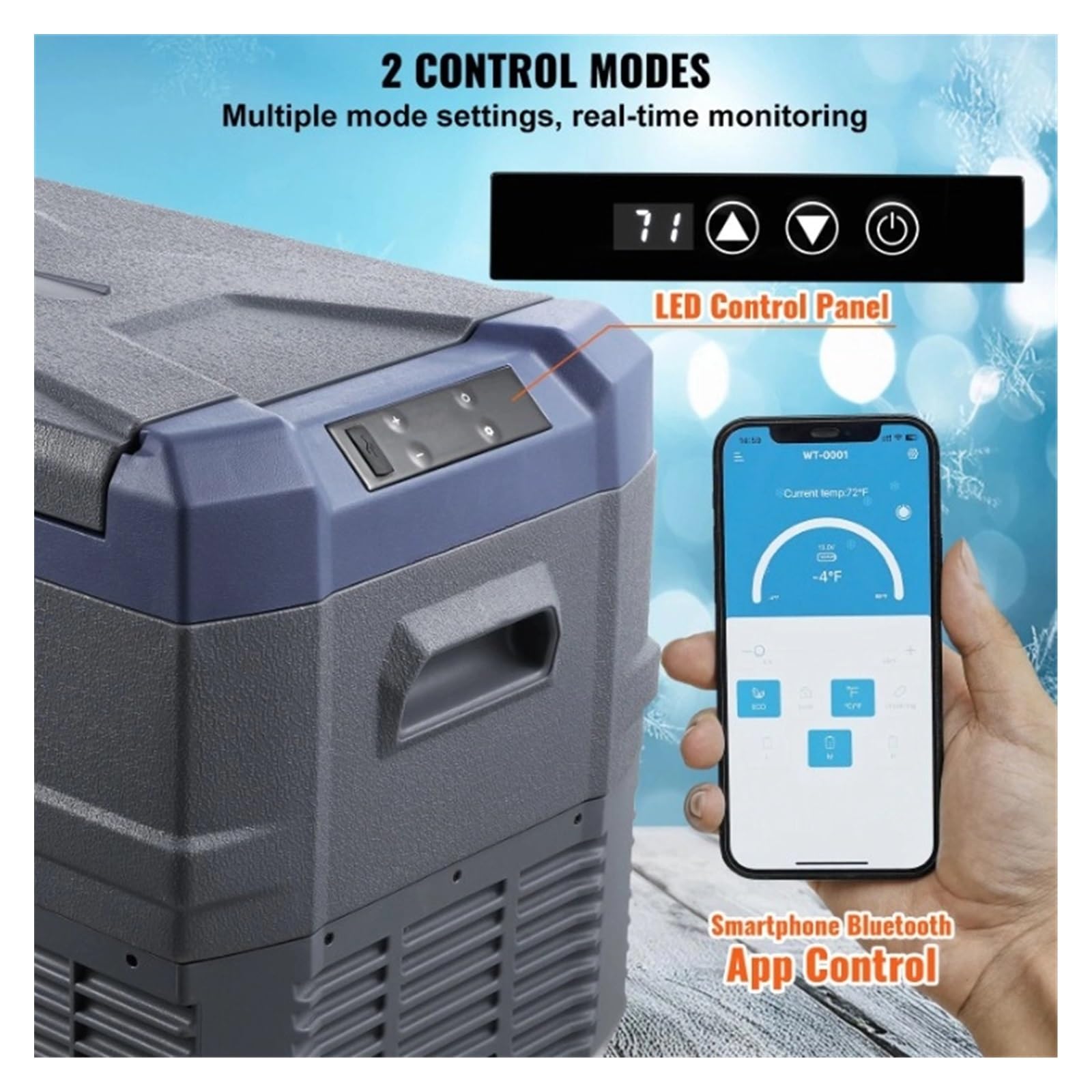 Refrigerador for Auto de 12 voltios, 40 L, Doble Zona, -20 °C - 20 °C, 12/24 V CC y 100-240 V CA, for Acampar al Aire Libre y Autocaravana.(55L)
