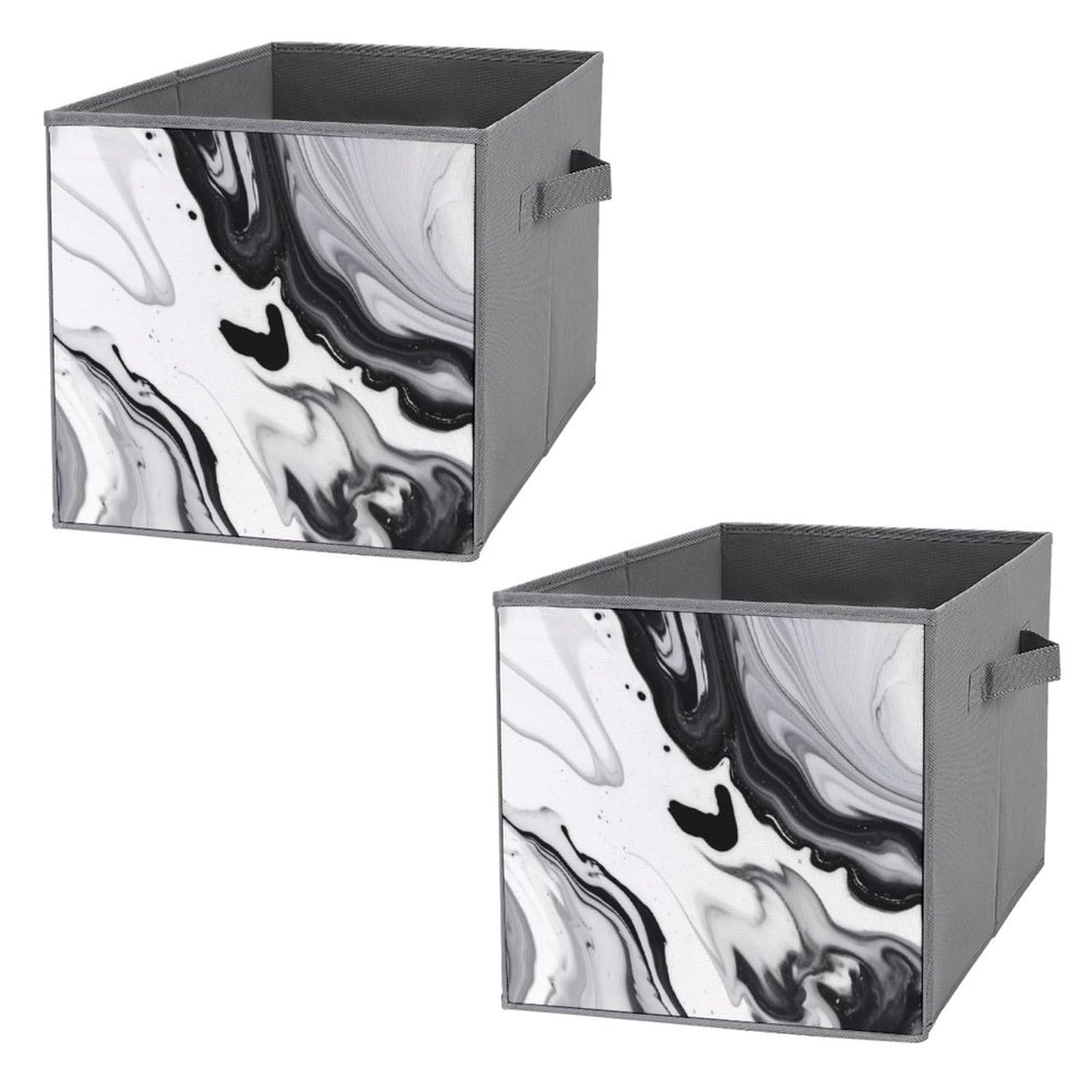 Bac de rangement pliable en tissu noir et blanc 27,9cm pour armoire
