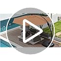 Grand patio Deluxe NAPOLI 12FT Patio Umbrella, Curvy Aluminum Cantilever Umbrella with Base, Round Large Offset Umbrellas for Garden Deck Pool(Canvas Henna, 12 FT-SUNBRELLA)