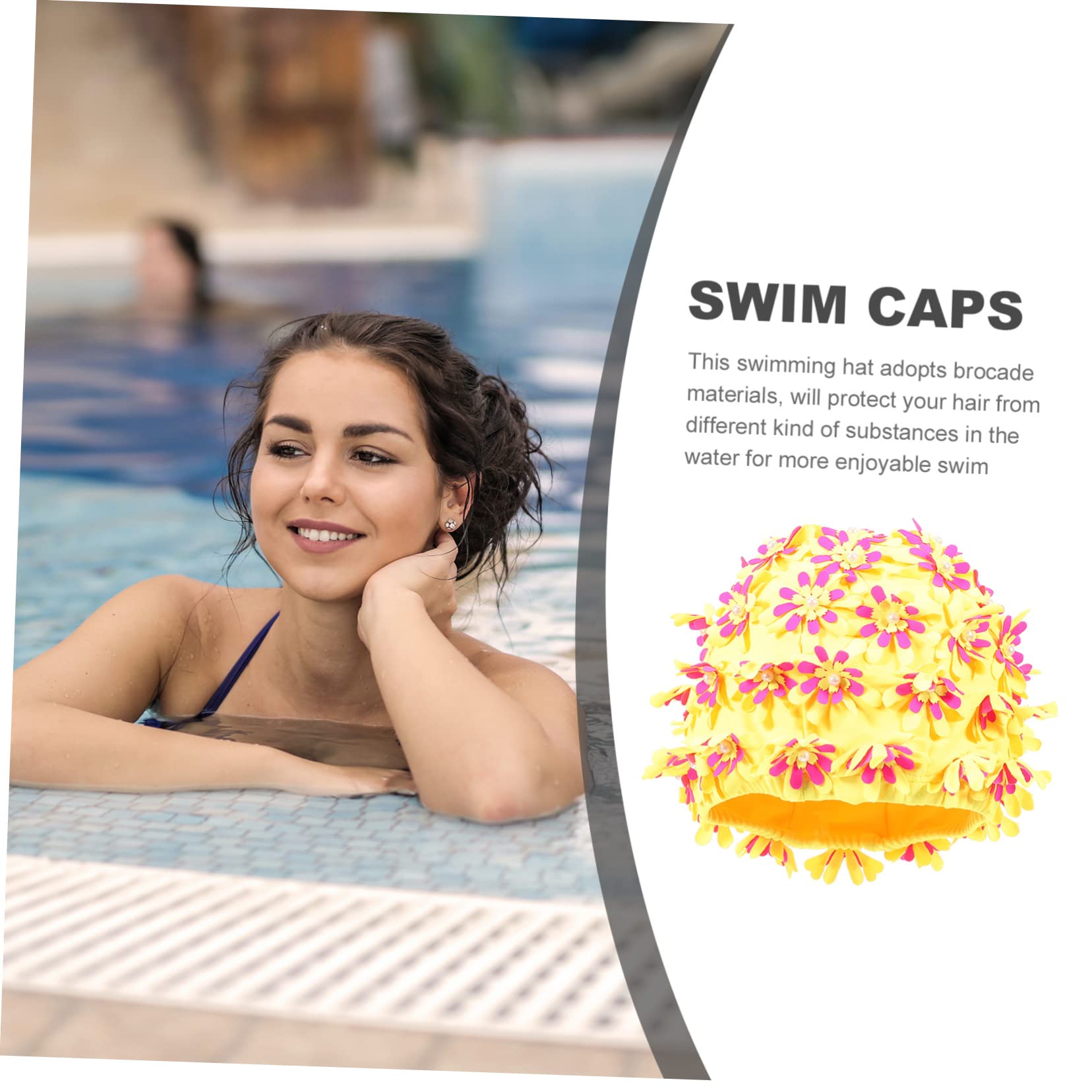 BESPORTBLE 3piezas Gorro De Natación Femenino Diseño Floral Gorra para Piscina Protección del Cabello para Adultos y Adolescentes