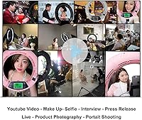 Vista 5 de Anillo de luz LED de 18 pulgadas, 96 W, 480 SMD, estudio fotográfico, video, retrato, película, selfie, fotografía de YouTube, iluminación continua