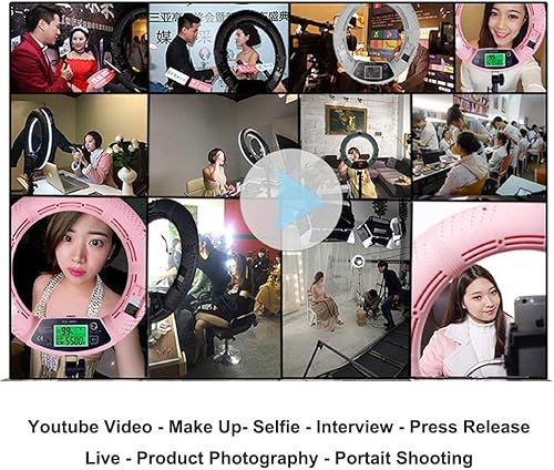 Miniatura 9 de Anillo de luz LED de 18 pulgadas, 96 W, 480 SMD, estudio fotográfico, video, retrato, película, selfie, fotografía de YouTube, iluminación continua