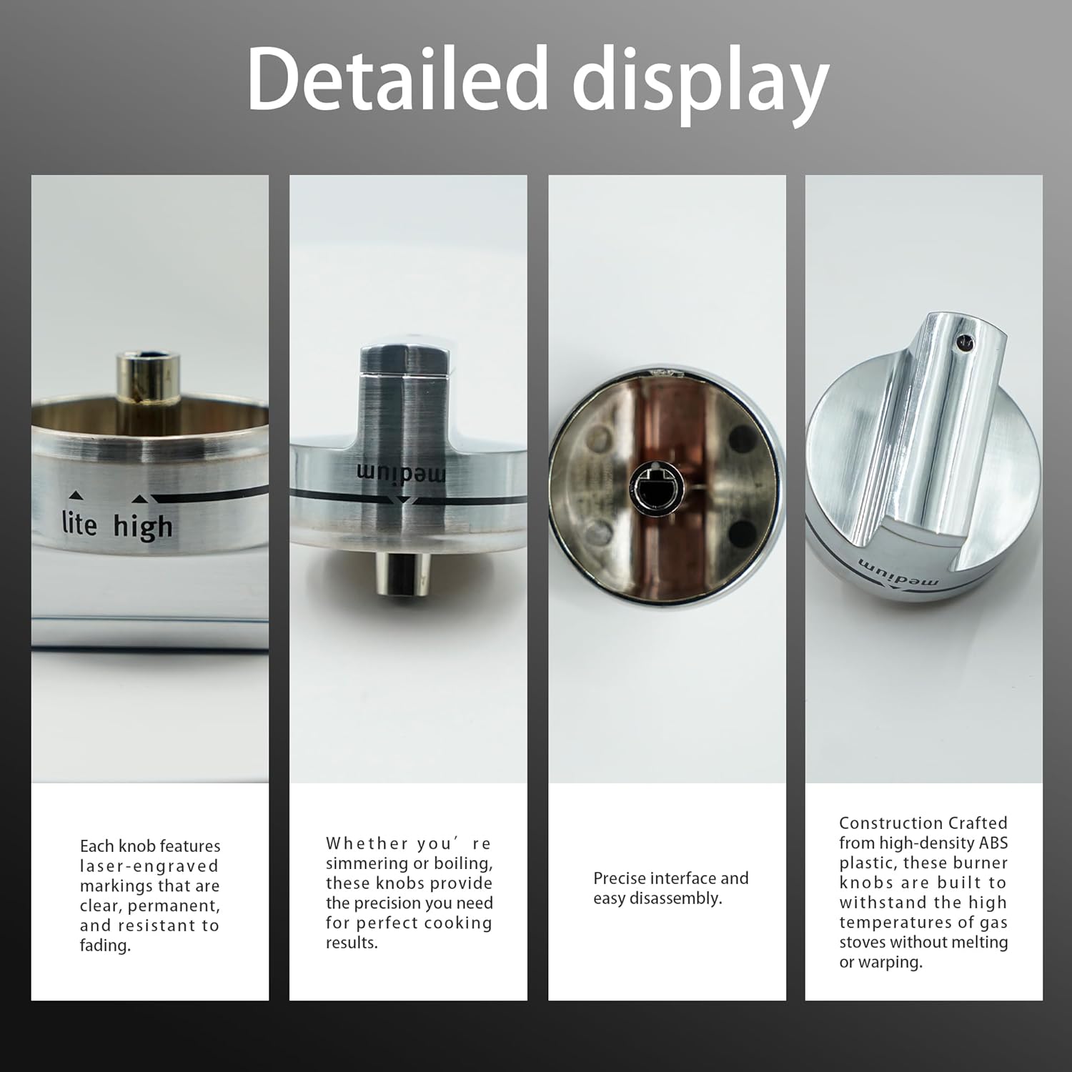 5PCS W11101439 Maytag Gas Range Knobs, Upgraded Ultra Heat Resistant ABS Plastic Burner Control Knobs, Compatible with MGR6600FZ0, MGR6600FB0, MGR6600FW0, MGR7700LZ1 and More