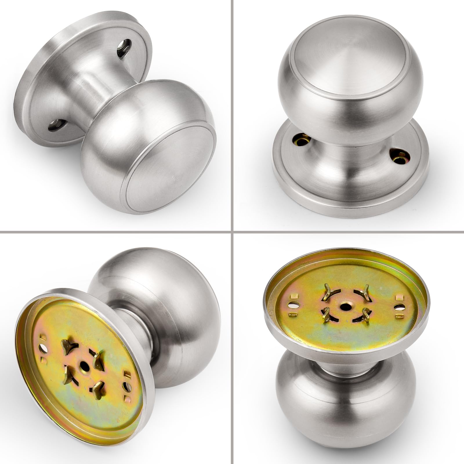 Brushed Nickel Dummy Door Knobs - 2 Pack -4