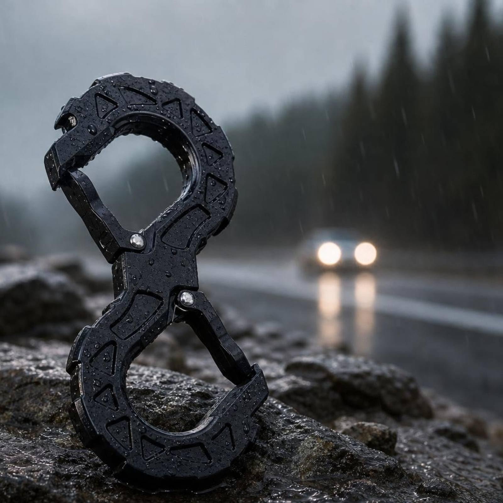 Amagogo Gancio Traino Veicolo Aggancio Traino Moschettone Recupero Maniglia Rimorchio Corpo in Acciaio con Sezione Centrale Articolata per Ancoraggi Sicuri, Nero