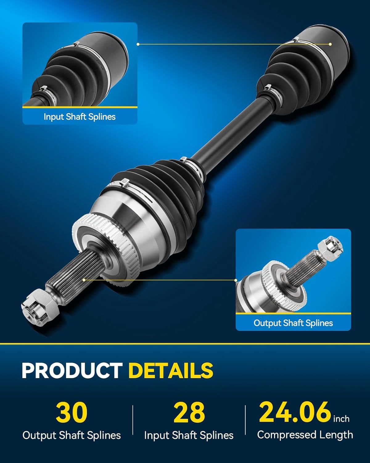 PHILTOP Front Right CV Axle Shaft Assembly for Hyundai Santa Fe 2007-2009, Hyundai Veracruz 2007-2012, 66-3540 CV Axle Shafts