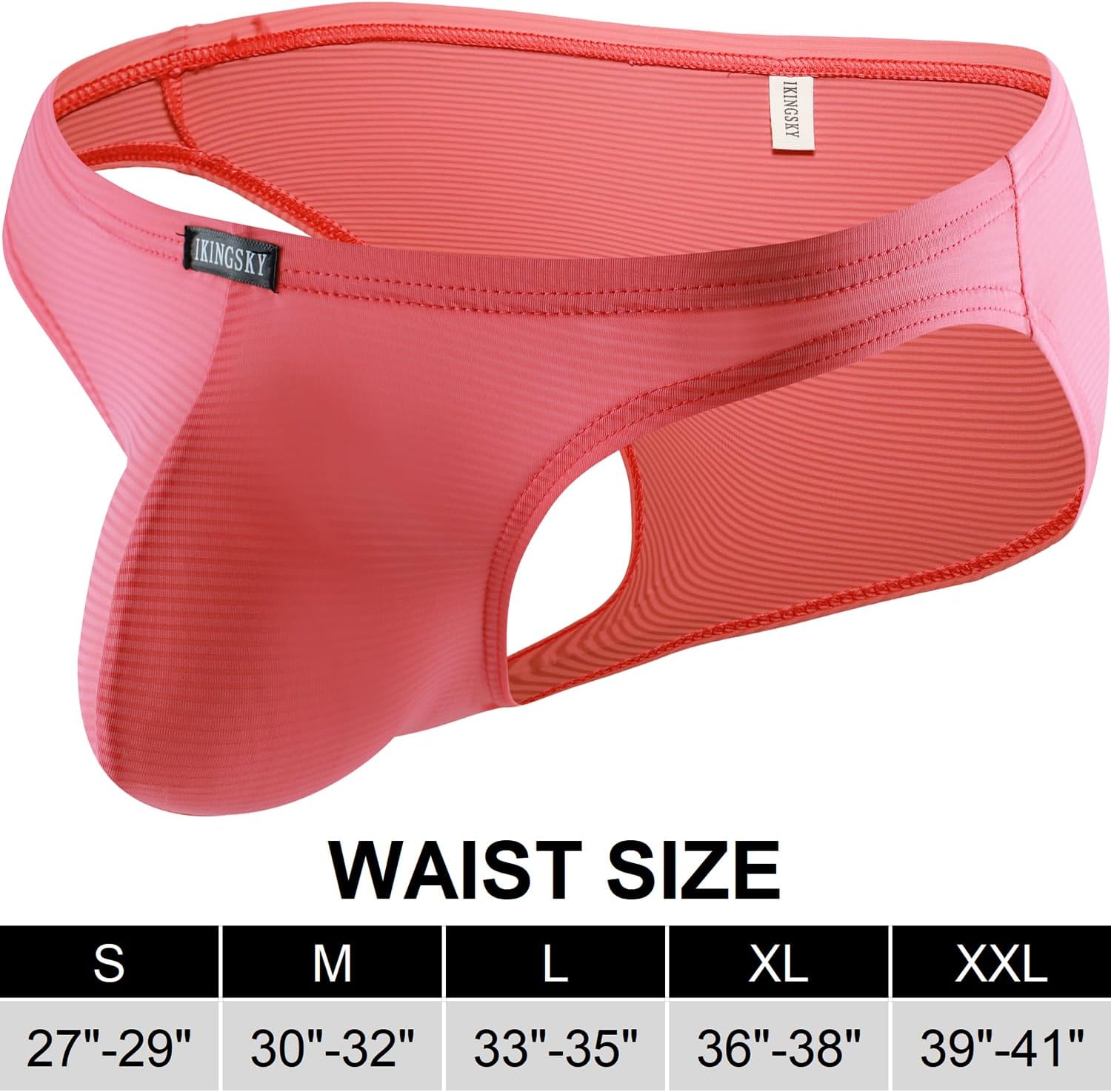 iKingsky Men's Stretch Big Pouch Briefs Sexy Low Rise Bikini Underwear Silky Striped Under Panties for Men - Image 7