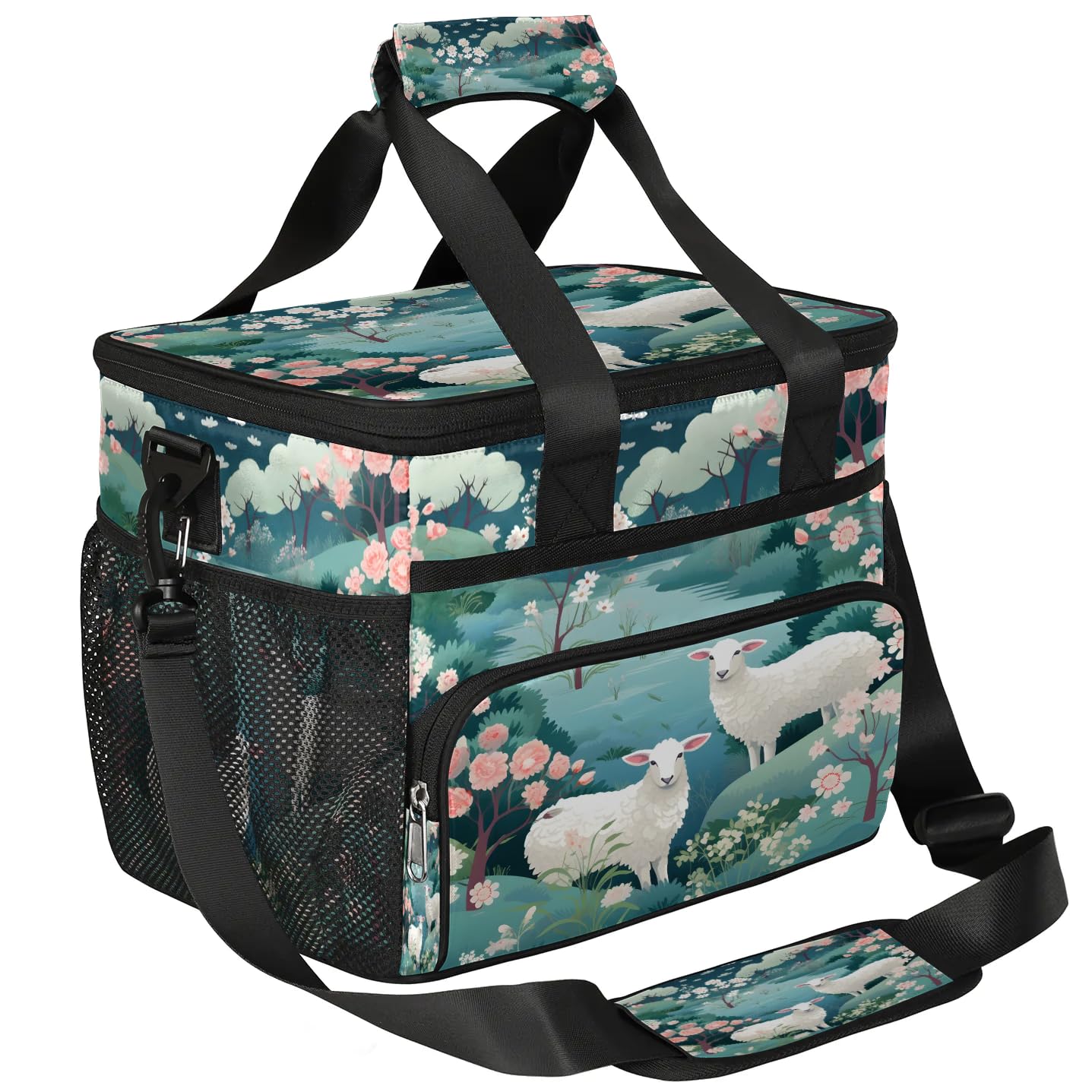 Lunch Box for Men Heavy Duty Insulated Lunch Bag for Women Cute Sheep Flower Lunchbox for Adults Lunch