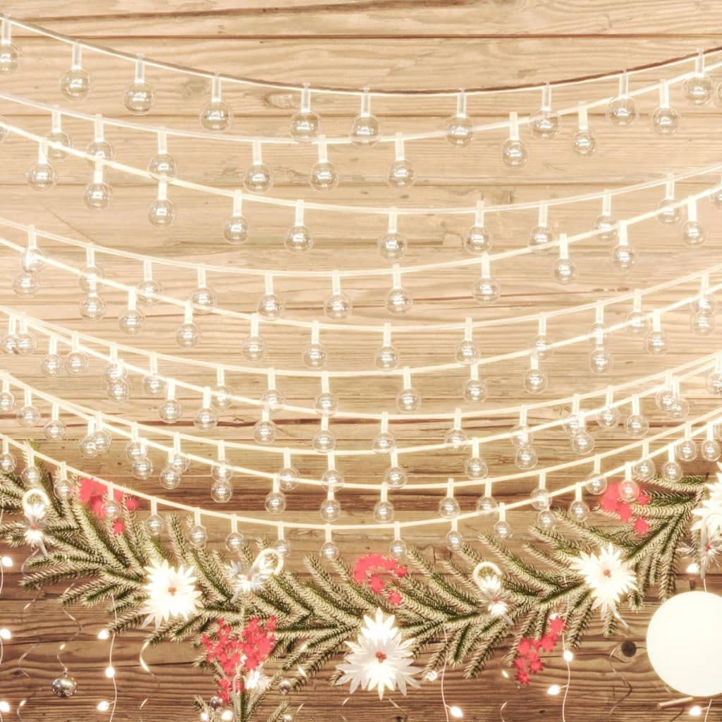Weihnachtsbeleuchtung, Kugel-Lichterkette, 40 m, 400 LEDs, warmweiß, 8 Funktionen