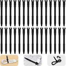 Reusable Silicone Cable Ties 11.2cm Cable Organizers, 30pcs Black Cable Ties for Organization Charging Cables USB Audio Cable for Headphones (11.3cm, 30pcs, Black)