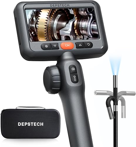 DEPSTECH 6.2 mm 210° Rotatable Endoscope Camera with Light, 1080P Endoscope Camera - 1