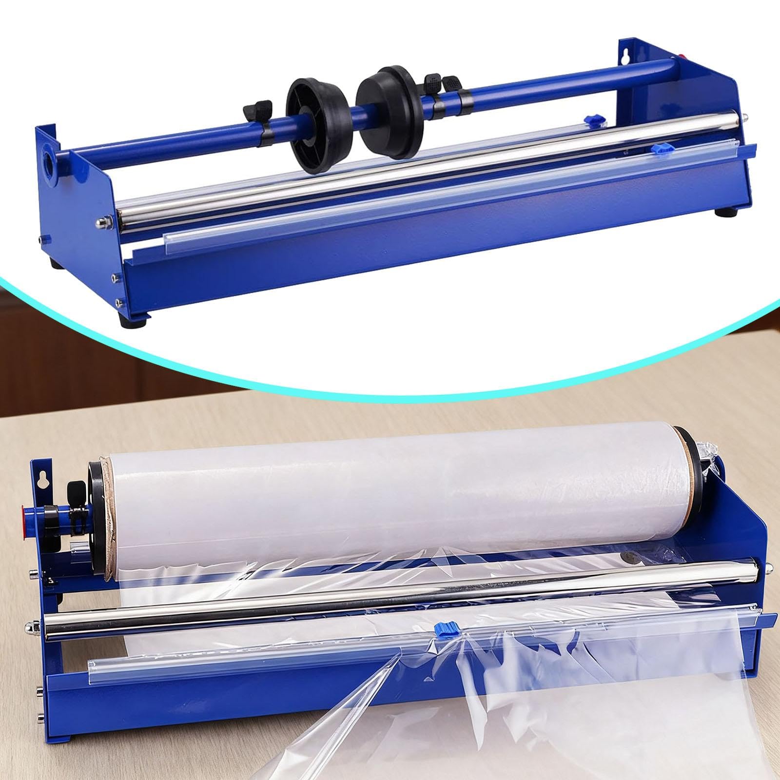 Harilla Stretchfolienspender mit Cutter, manuelle Wickelmaschine, Verpackungsmaschine für Industrieverpackungen, Umzug und Haushalt, Blau