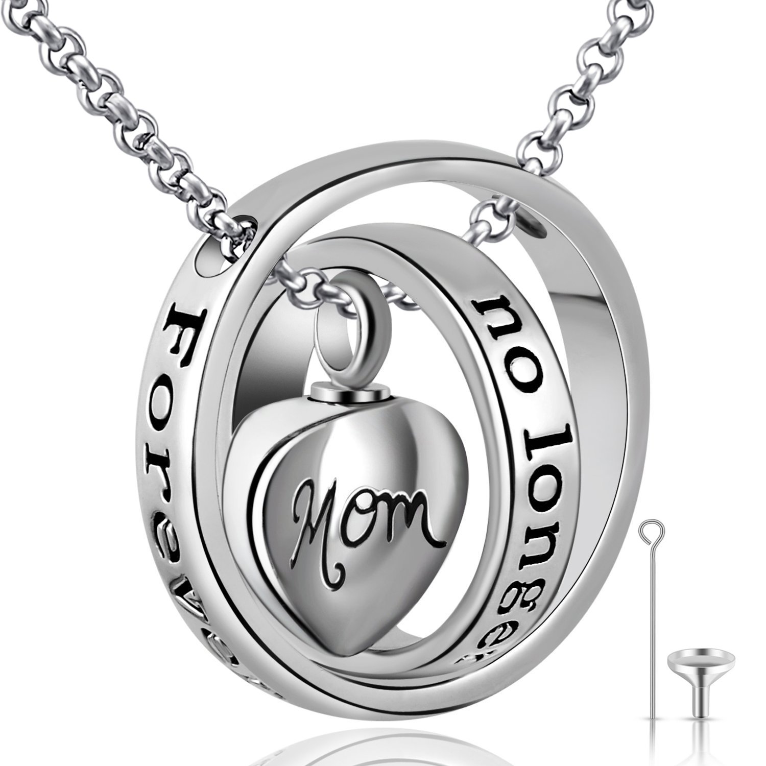 YOUFENGUrn Necklaces for Ashes No Longer by My Side Forever in My Heart Mom Dad Cremation Urn Locket Jewelry