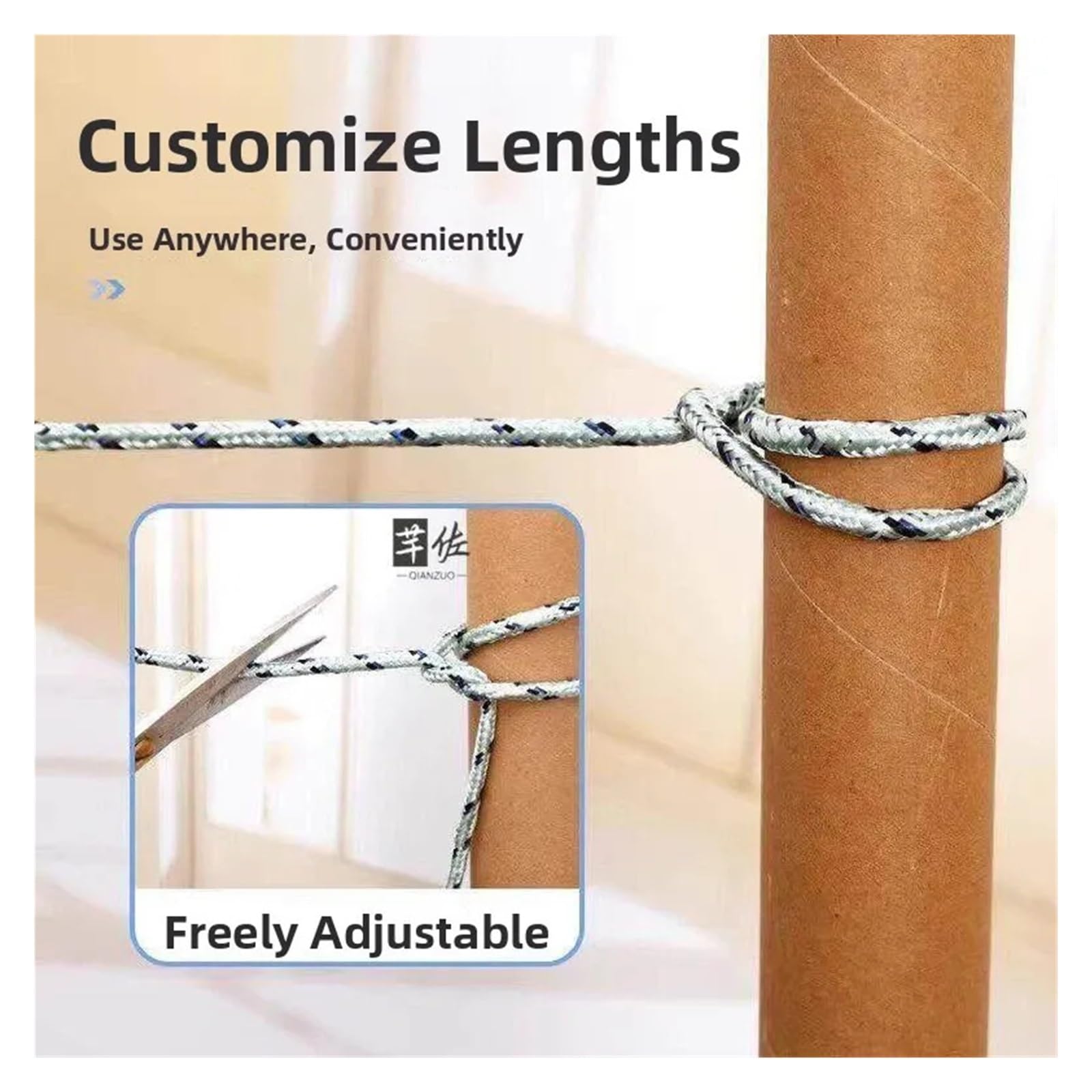 Corde A Linge Corde à Linge en Nylon épaissie for Toit, couettes de séchage extérieures et bâche de Ligne de vêtements for Balcon et terrasse, Accessoires de Voyage(20m -3 Pack)