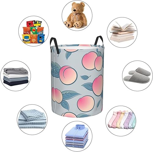 Miniatura 6 de Cesta de lavandería plegable grande con asas, cesta de almacenamiento redonda de fácil transporte, cesta de almacenamiento para ropa sucia, canasta