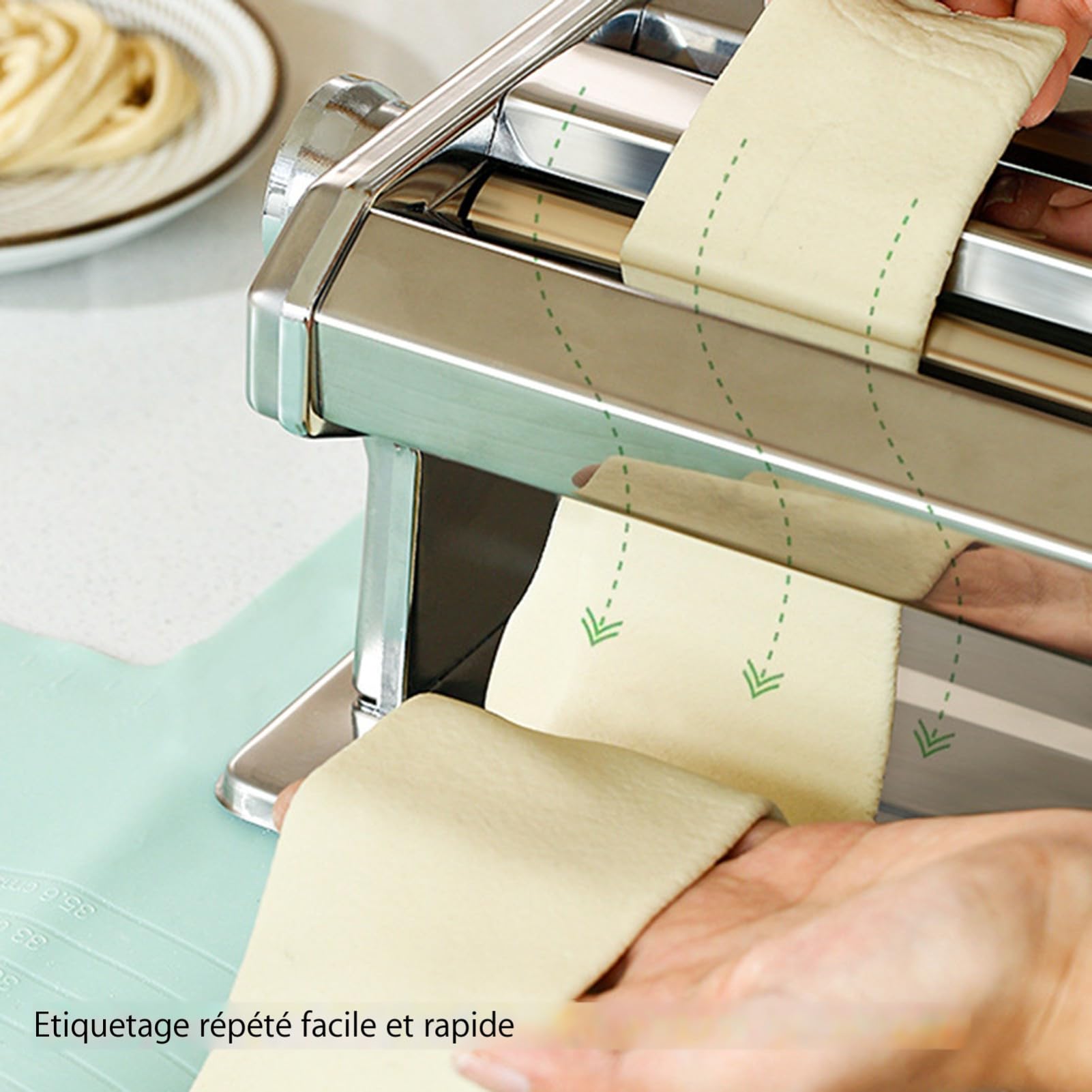 Máquina de fideos - Rollo de espagueti hecho en casa, prensor de mano de
