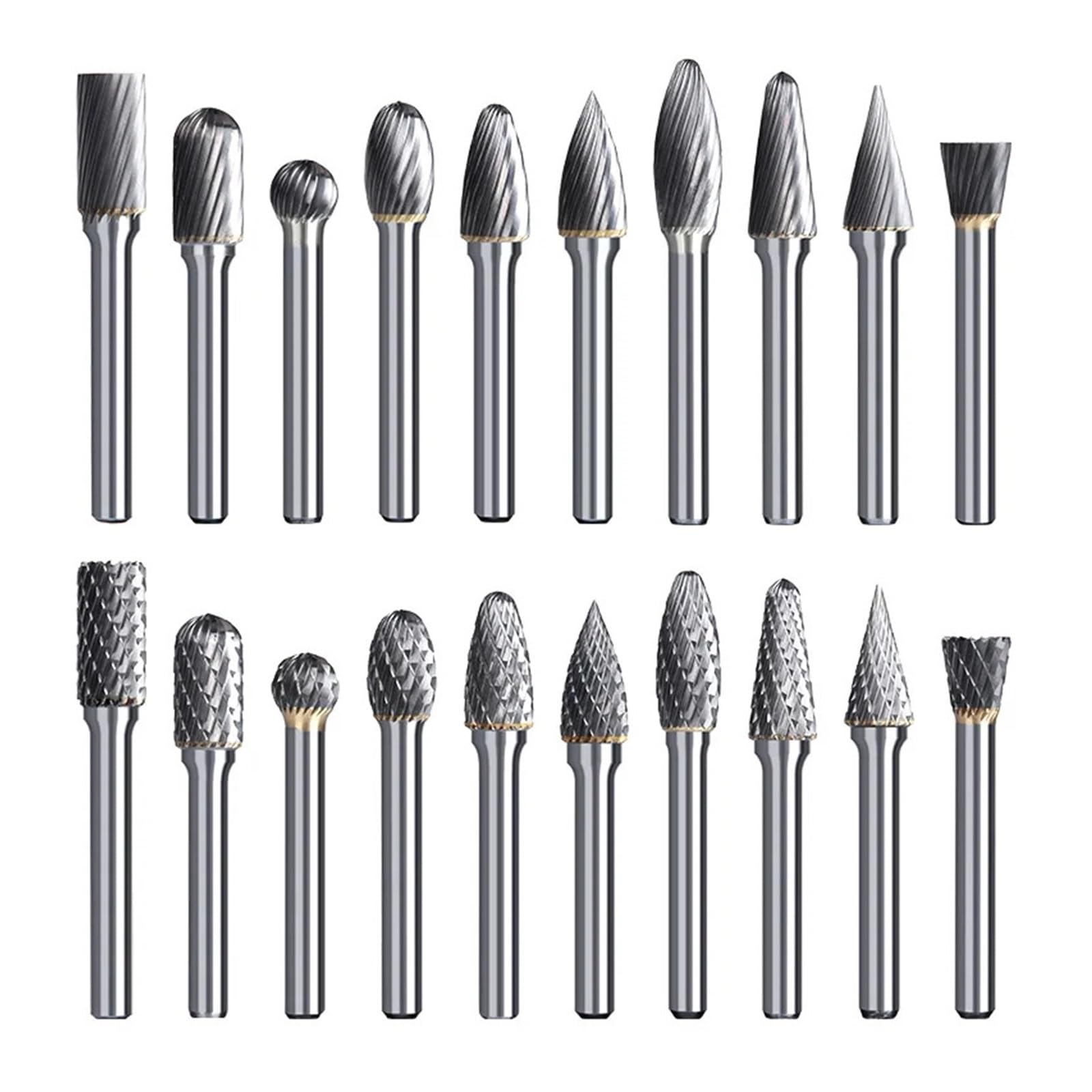 10 szt. obrotowych narzędzi do szlifowania, z twardego metalu, trzpień 3 mm, 6 mm, obrotowy pilnik, elektryczne końcówki do grawerowania (10 szt. H600103)