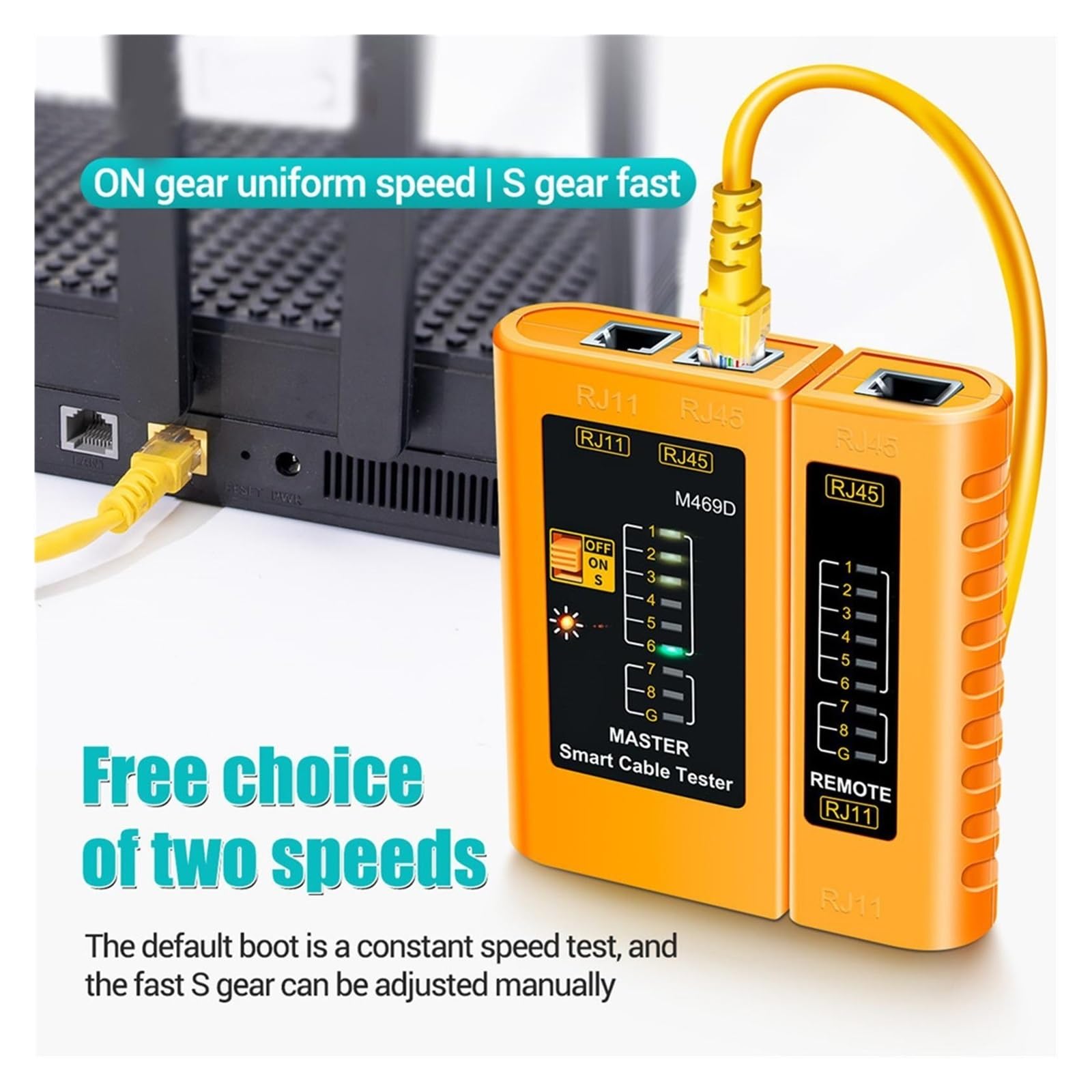 Tester Kabli Sieciowych Narzędzie Sieciowe Narzędzia Do Naprawy Sieci Dokładna Szybka Diagnostyka(2PCS Yellow)
