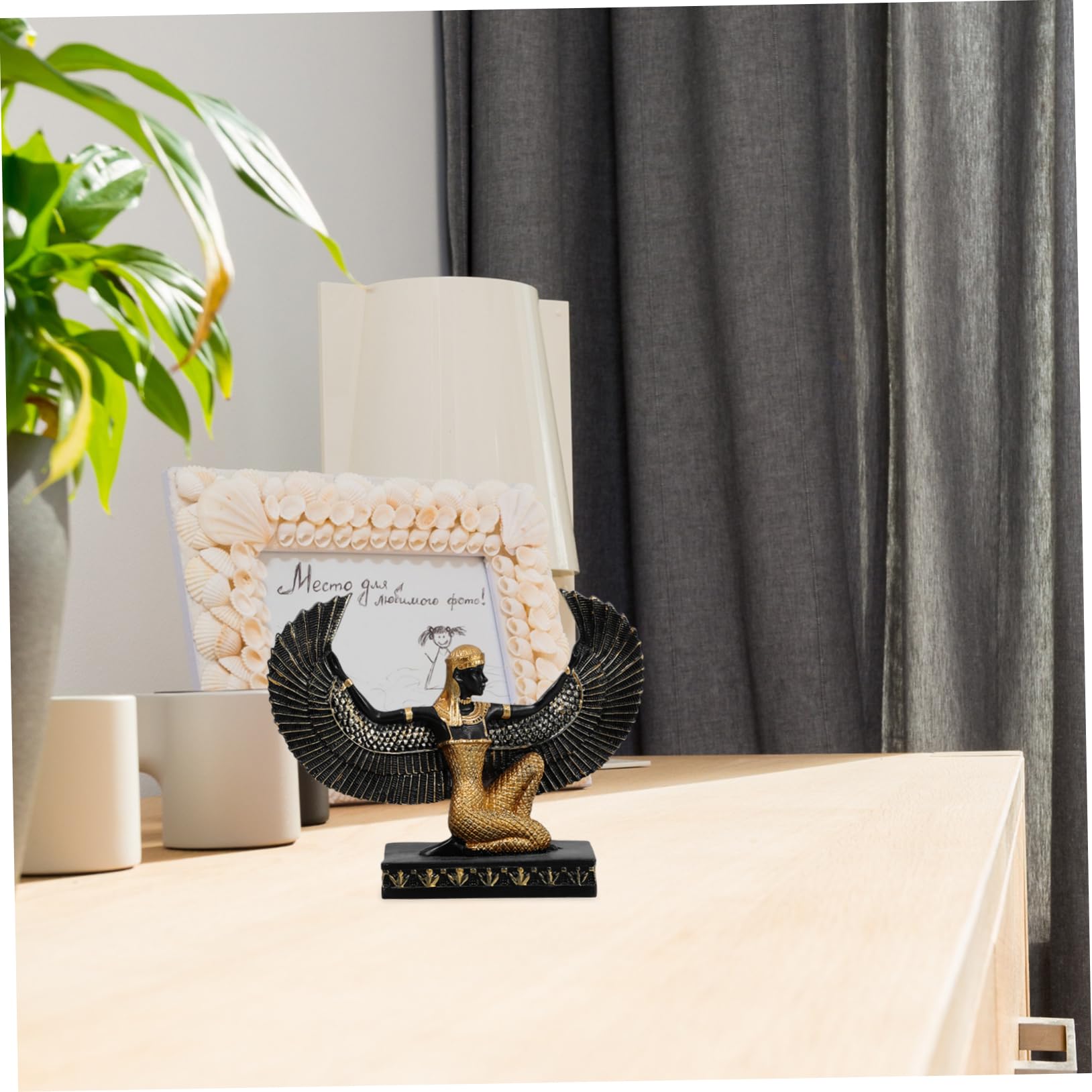 Amosfun 5 Piezas Estatua egipcia estatuas Decorativas Estatua Decorativa - Escultura egipcia Decorativo Diosa de la Estatua Diosa egipcia de Resina estatuilla Coleccionable de la Diosa