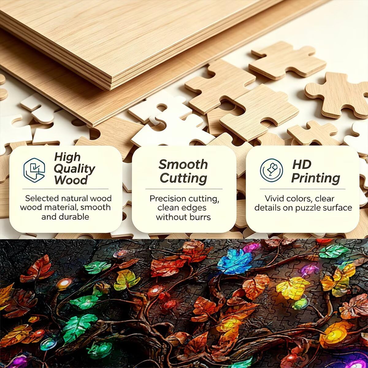 Puzzle 1500 Pezzi, Puzzle Albero, Legno Pezzi, Regalo Donna Uomo -12378