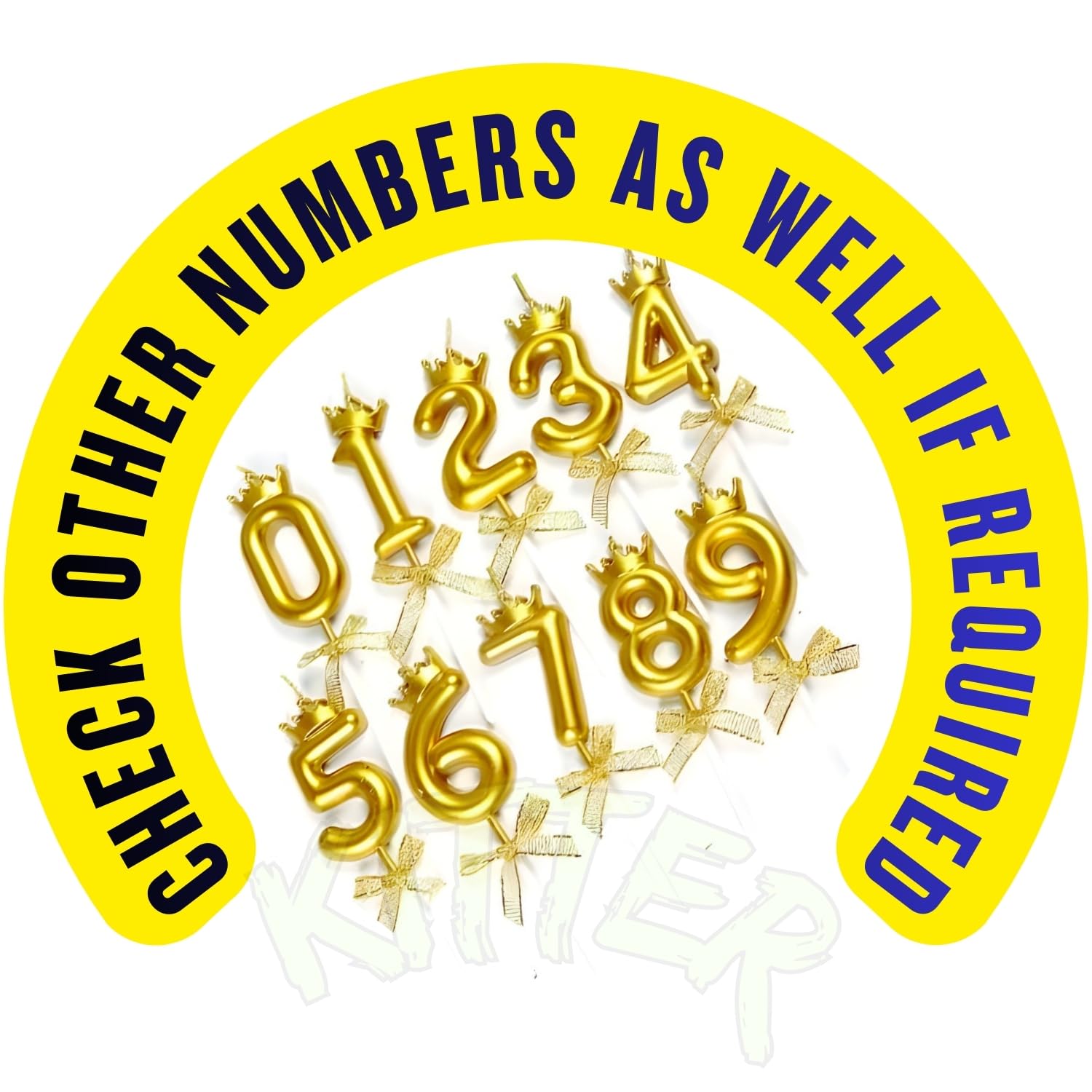 Number 9 Crown Candle - 9th Birthday Cake Decoration -7