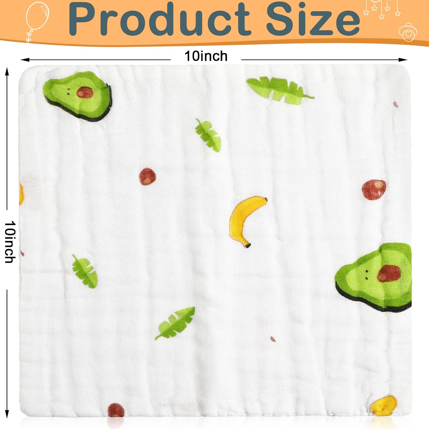 Chumia ベビーモスリンバープクロス ベビーウォッシュクロス 敏感肌 6層コットンフェイスタオル バスタオル 吸水性 幼児/キッ