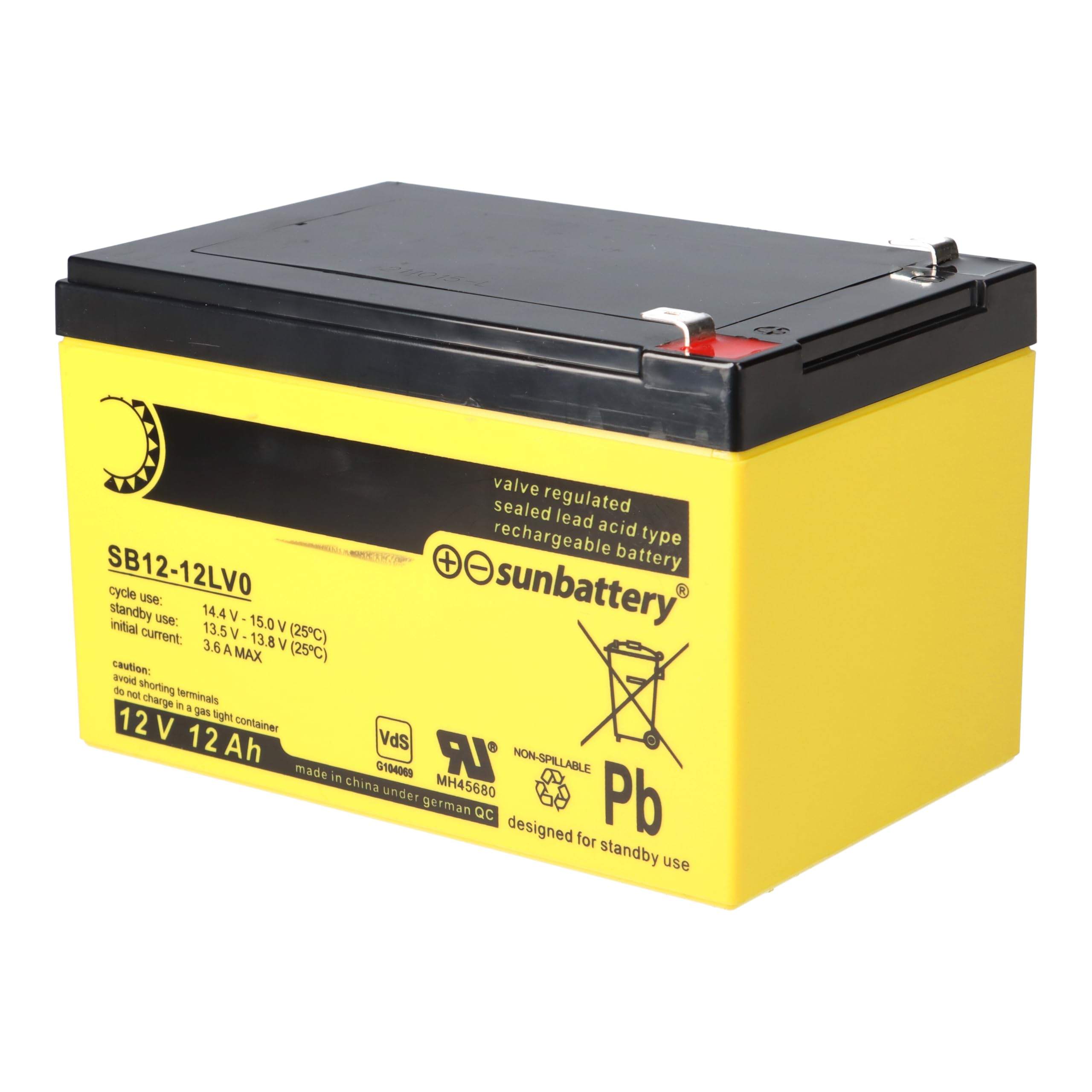 Lot de 2 batteries de rechange pour centrale de détection incendie Esser Honeywell ES Line 12 V 12 Ah avec VD