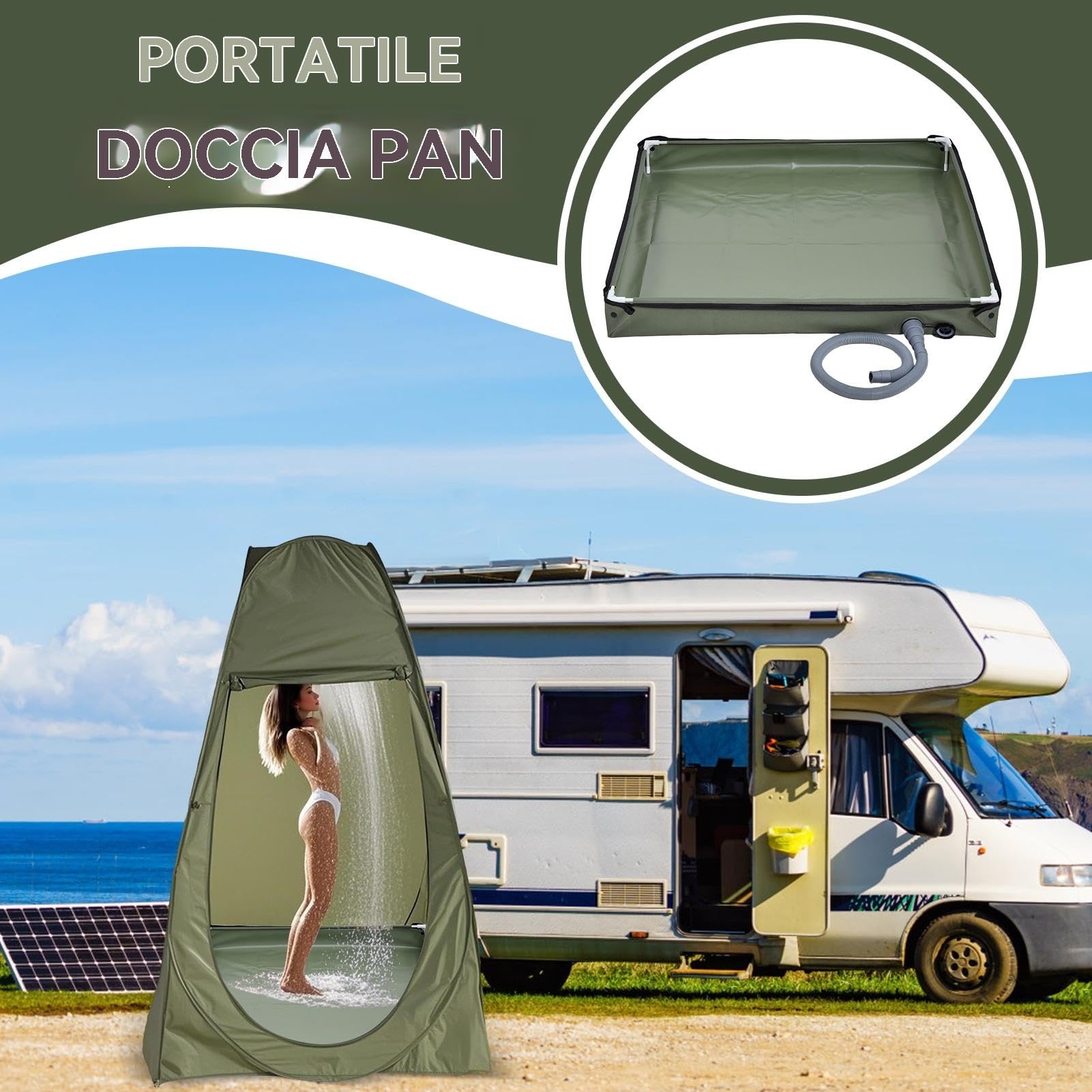 Base Doccia Pieghevole -80 X80x10cm Piato Doccia Portatile | Drenaggio Basino Del Bacino Impermeabile Della Da Tendaa Da Per Campeggio Campeggio Per Bagno Per Animali Domestici