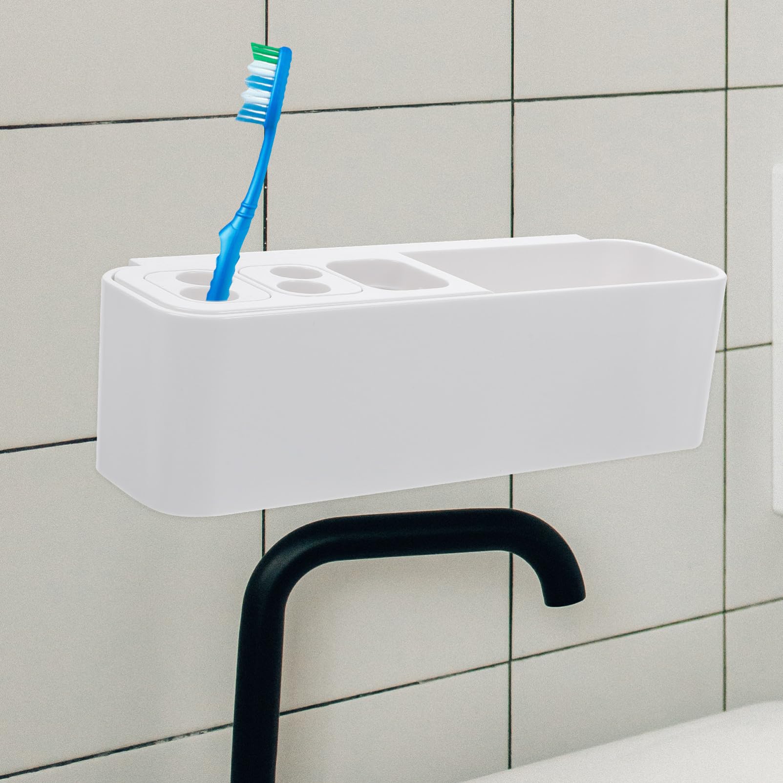 Elektrischer Zahnbürstenhalter Wandmontage Organizer für Badezimmer Weiß
