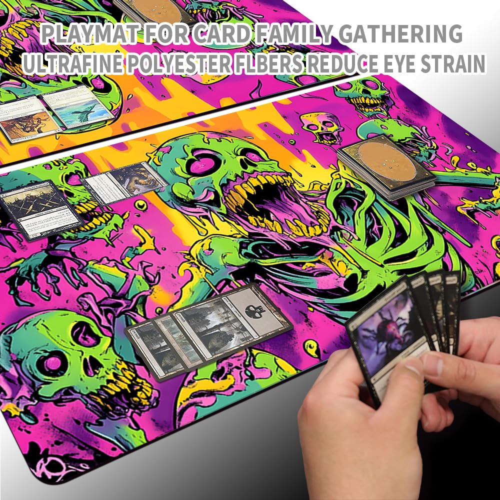 MTG Spielmatte MTG PlayMat -60cm x 35cm, Originalkunst, rutschfeste TCG Spielmatte mit Gummiboden und genähten Kanten, Commander TCG Rollbar & Faltbare Kartenmatte (No Zone,mtg48-10)