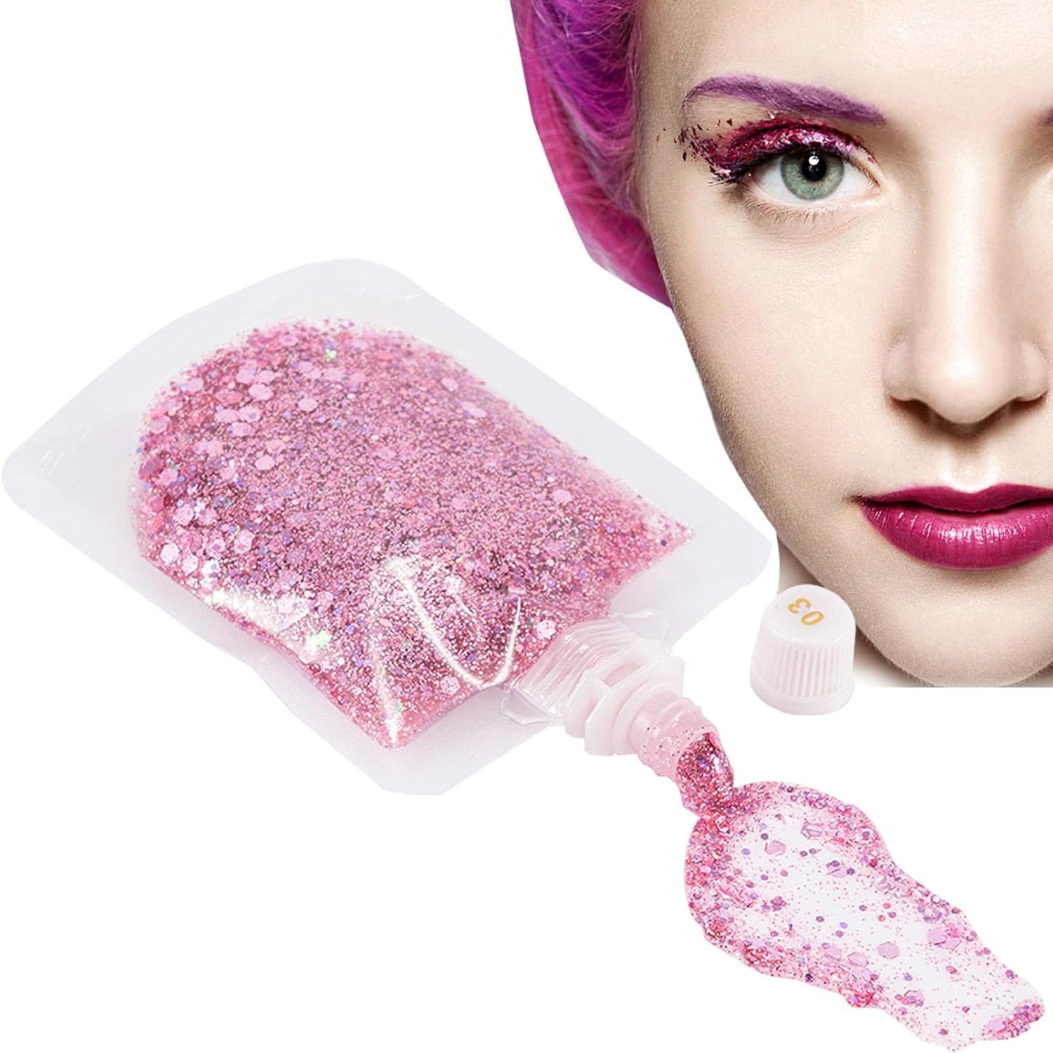 Amazon.co.jp フェイス グリッター メイクアップ ジェル,フィッシュ スケール グリッター ヘア ジェル メイクアップ