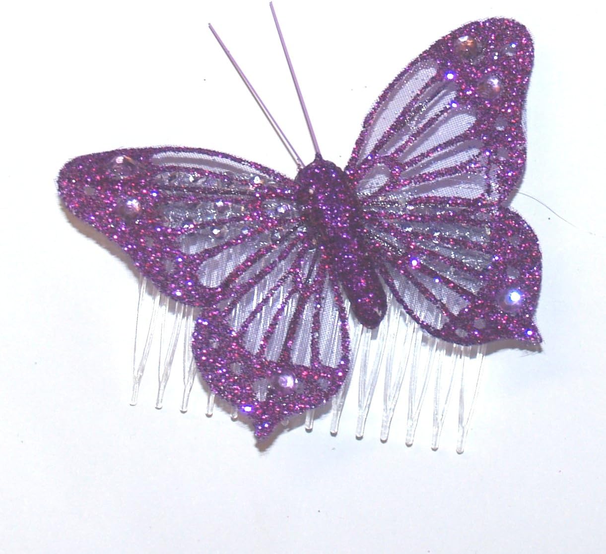 FAB LARGE PURPLE BUTTERFLY FASCINATOR, HAIR DECORATION MADE IN UK IDEAL FOR WEDDINGS PARTY'S ETC