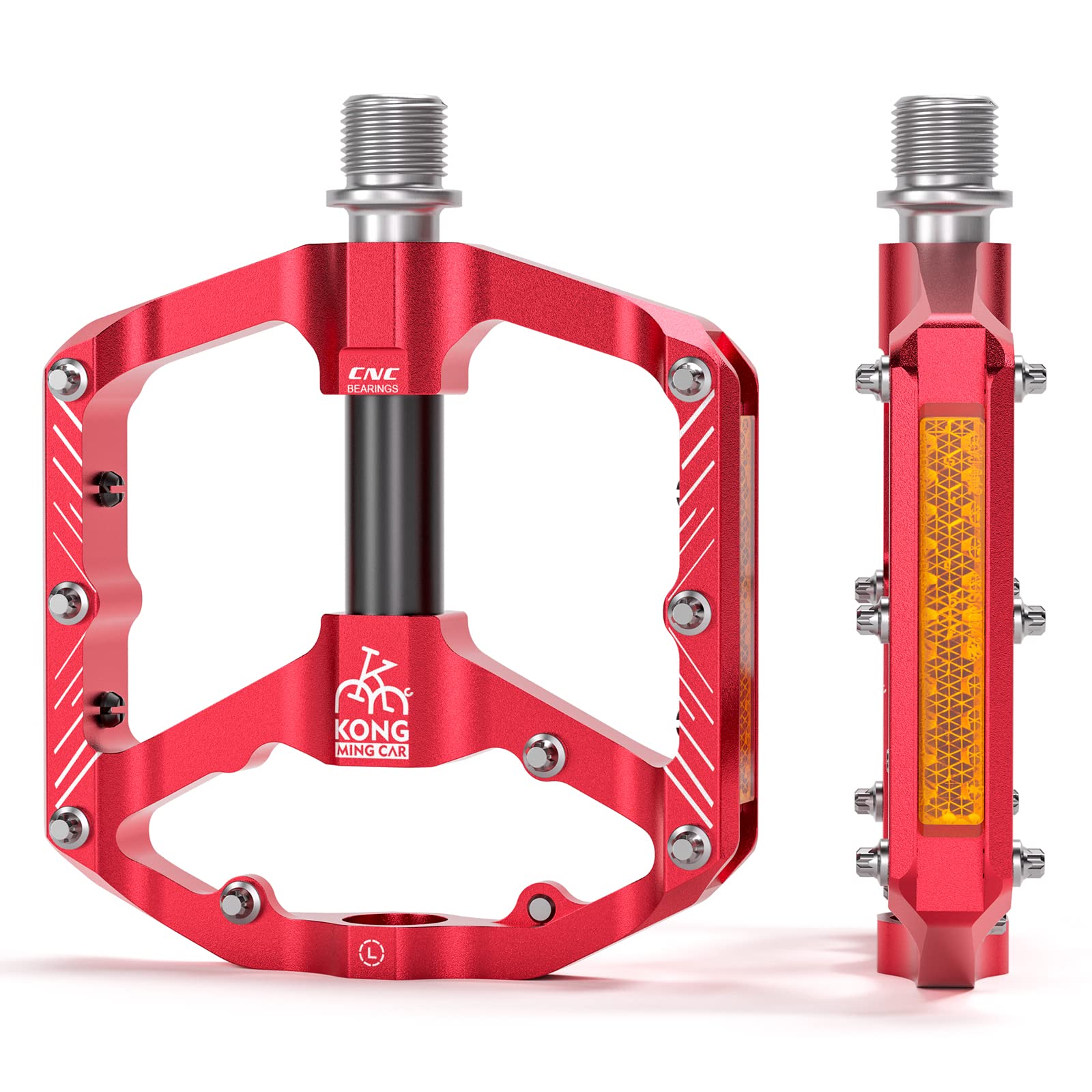 Mountain Bike Pedals with 3 Seal Bearing - 9/16" MTB Pedals Platform Lightweight - Non-Slip Bicycle Pedals for BMX MTB