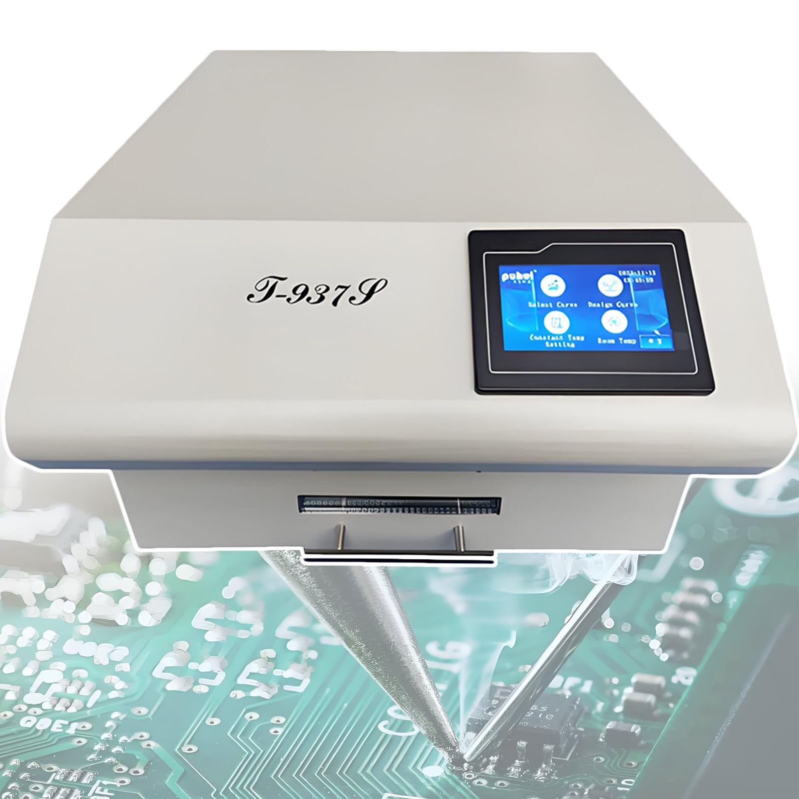 SMT Intelligent Reflow Oven,w/Hot Air Circulation,Drawer Type Lead/Lead-Free Reflow Soldering Machine,Touchscreen Control,for PCB Welding