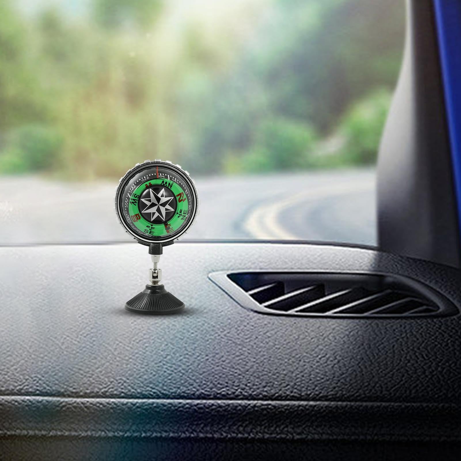 Bussola A Sfera Per Cruscotto Auto Con Ventosa, Trasparente, Compatta, Girevole 360°, Ideale Per Auto, Camper, Camion E Barche, Per Orientarsi In Viaggio