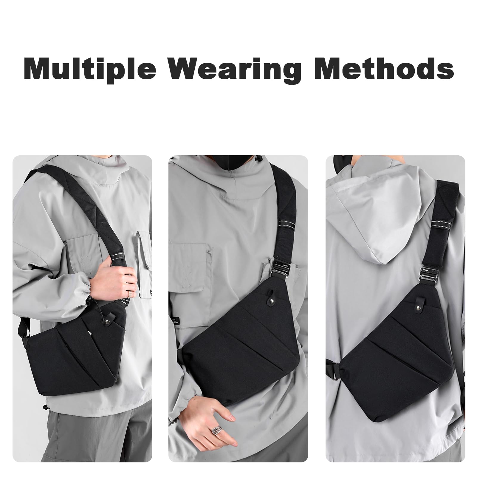 Borsa da viaggio antifurto, monospalla di grande capacità, borsa a tracolla al petto, alla moda, leggera, per viaggi e sport