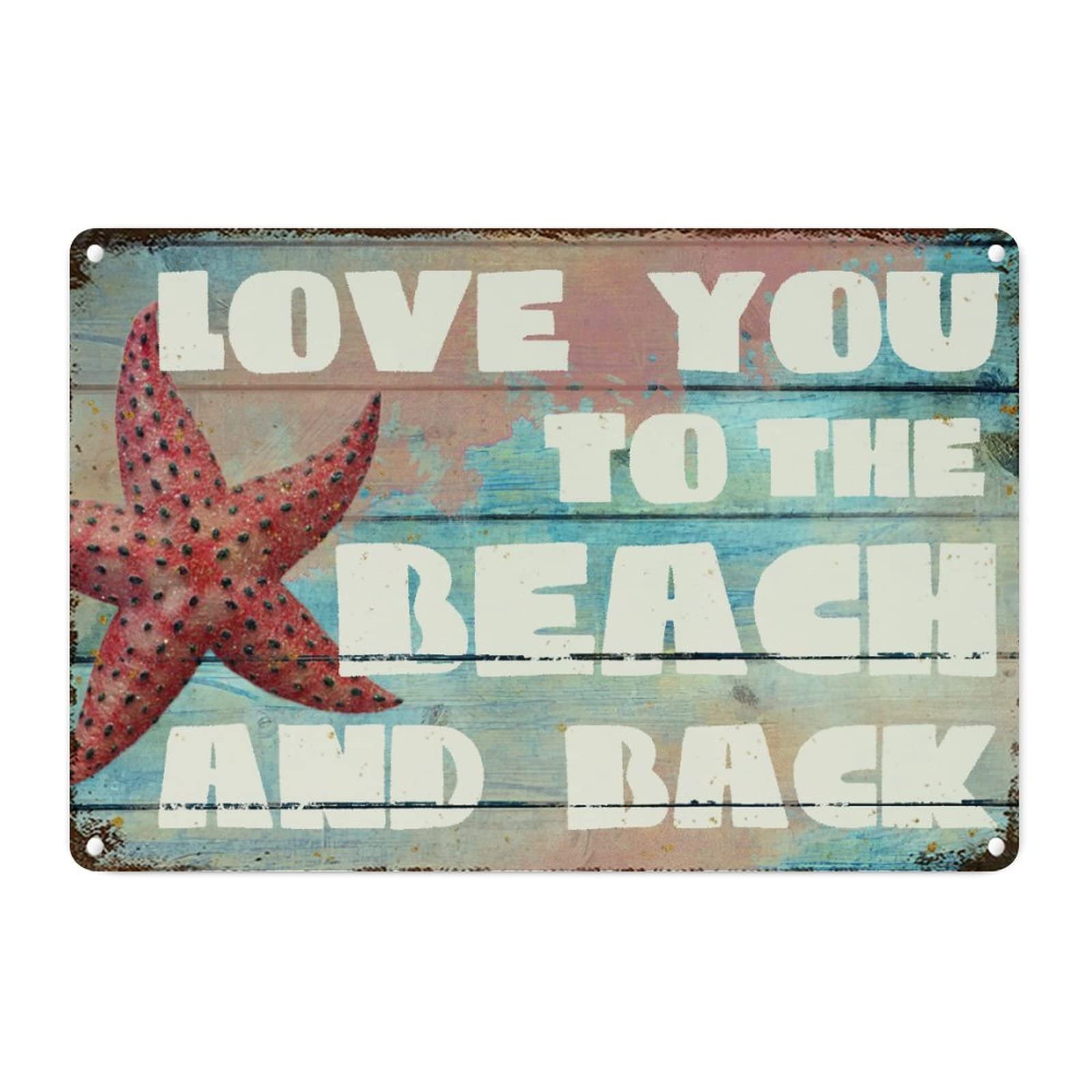 Plaque en métal Love You To The Beach pour exprimer votre amour du littoral à la maison