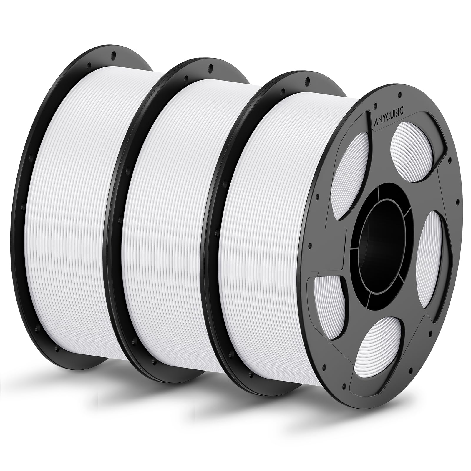 ANYCUBIC PLA Filament 1,75mm, Refill PLA und Spool Kit, 3D Drucker Filament PLA, Vakuumverpackung, Intelligente Identifikation, 3KG Weiß