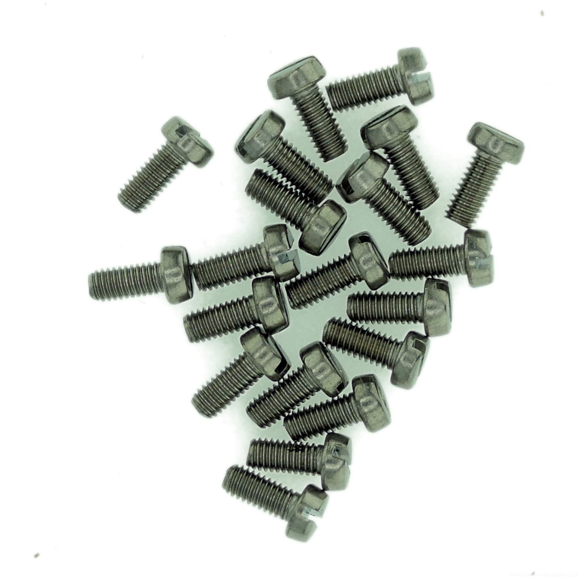 Singularity Supplies M2.6 (2.6Mm X 4Mm) Slot Cheese Machine Screw (Bolt) - Stainless Steel (A2) (Pack Of 20)